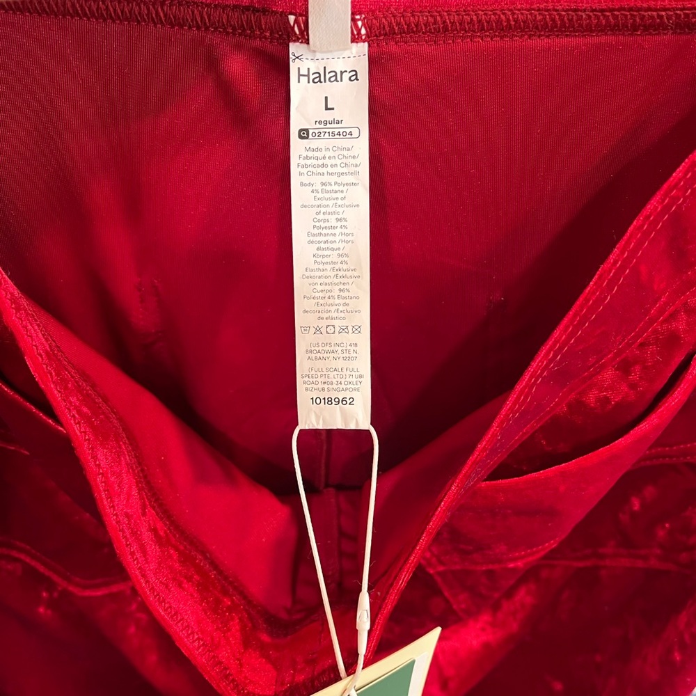NWT Halara Red Velvet High Waisted Straight Wide Leg Pant - Large - Picture 8 of 11